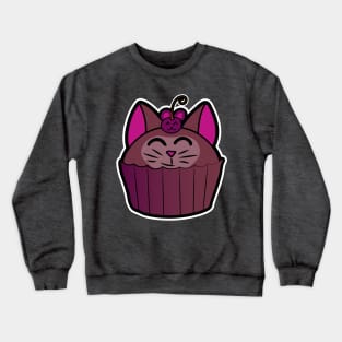 Catcake With Mouse-Cherry - Chocolate Crewneck Sweatshirt